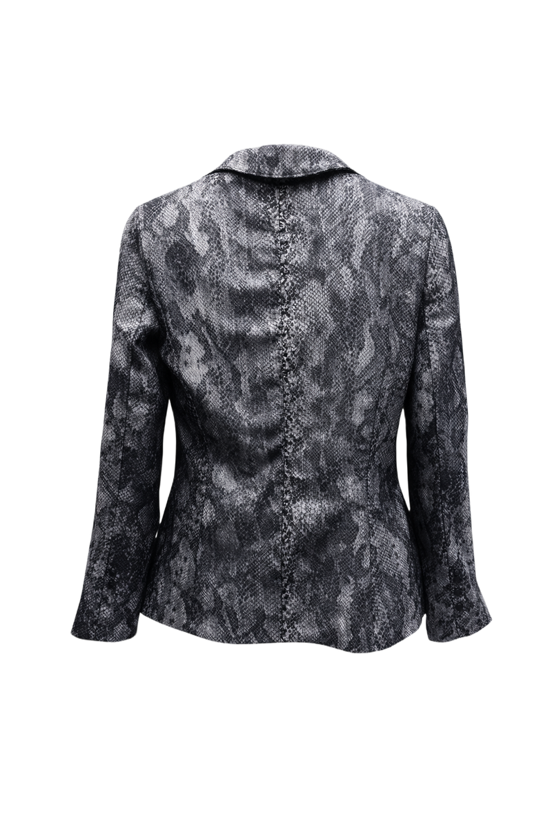 1990s Grey Synthetic Blend Blazer - Back View