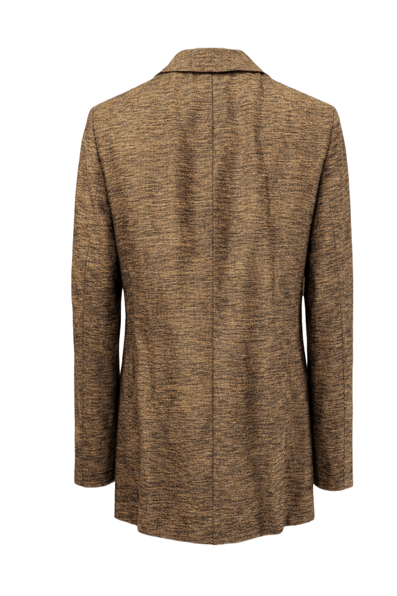 1970s Brown Synthetic Blend Blazer - Back View