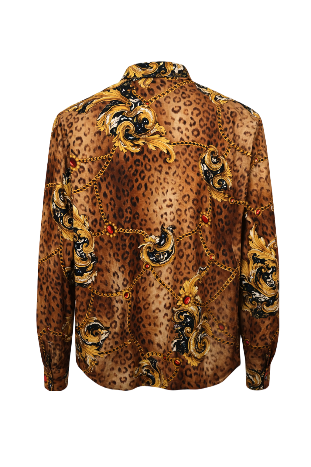 1980s Leopard Print Synthetic Blend Shirt - Back View