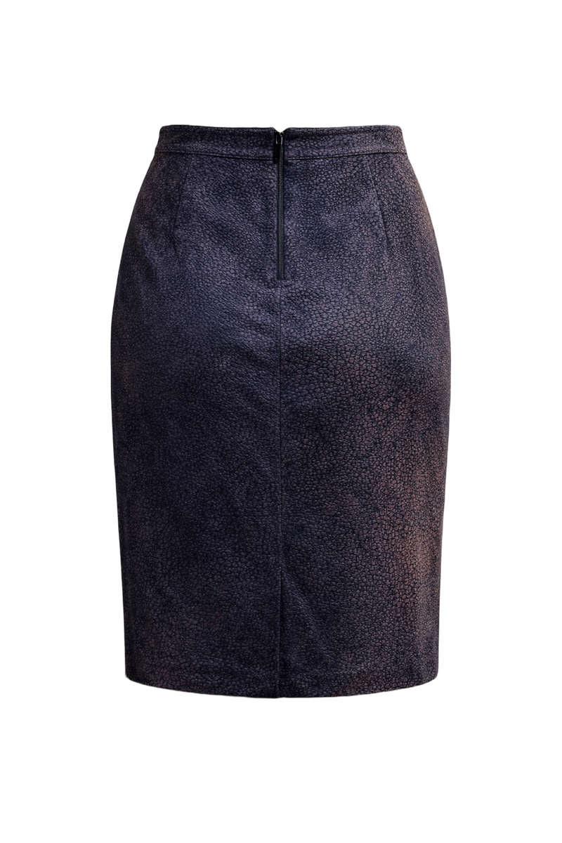 1990s Black Synthetic Blend Skirt - Back View