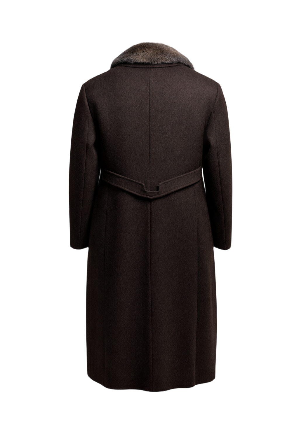 70s Brown Wool Coat - Back View
