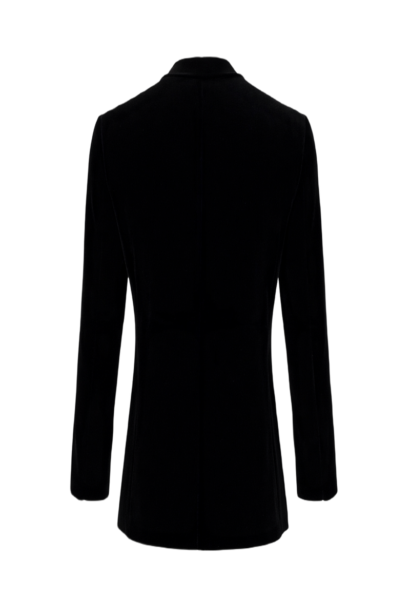 70s Black Velvet Jacket - Back View