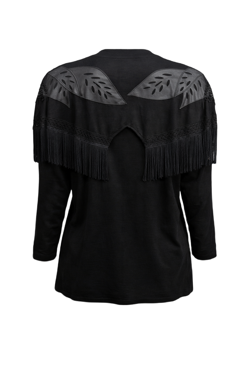 70s Black Synthetic Blend Jacket - Back View