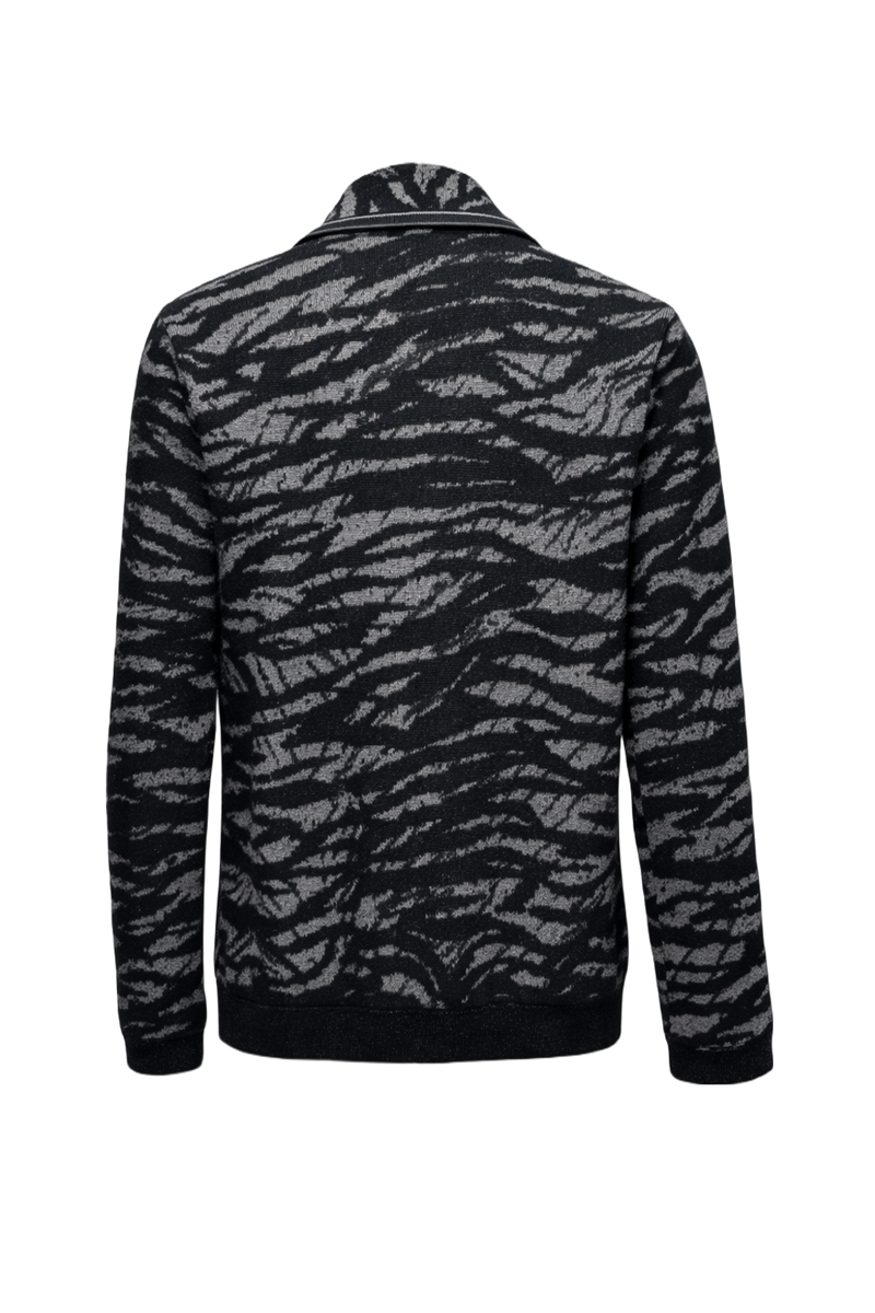 80s Black Synthetic Blend Jacket - Back View