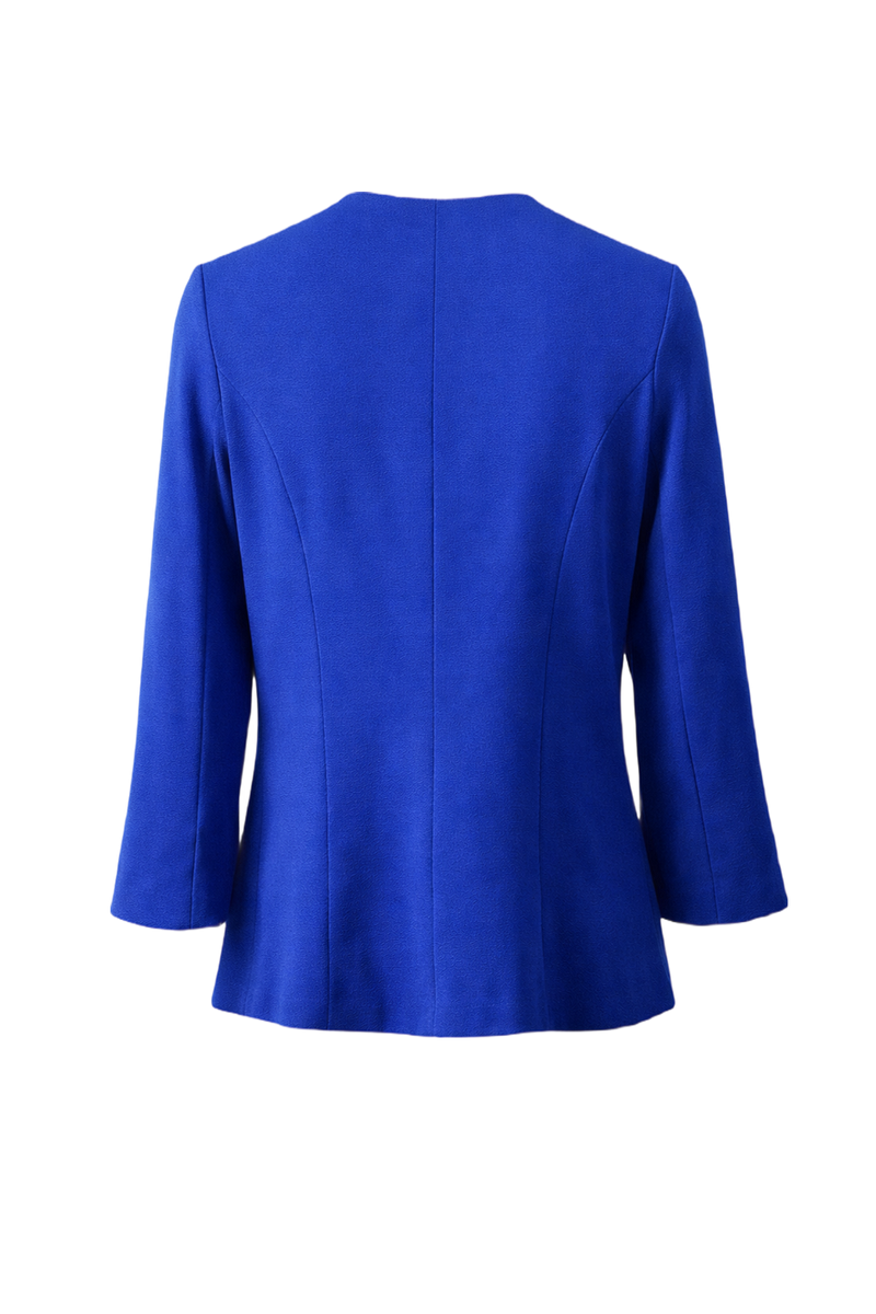 1970s Vibrant Blue Synthetic Blend Jacket - Back View