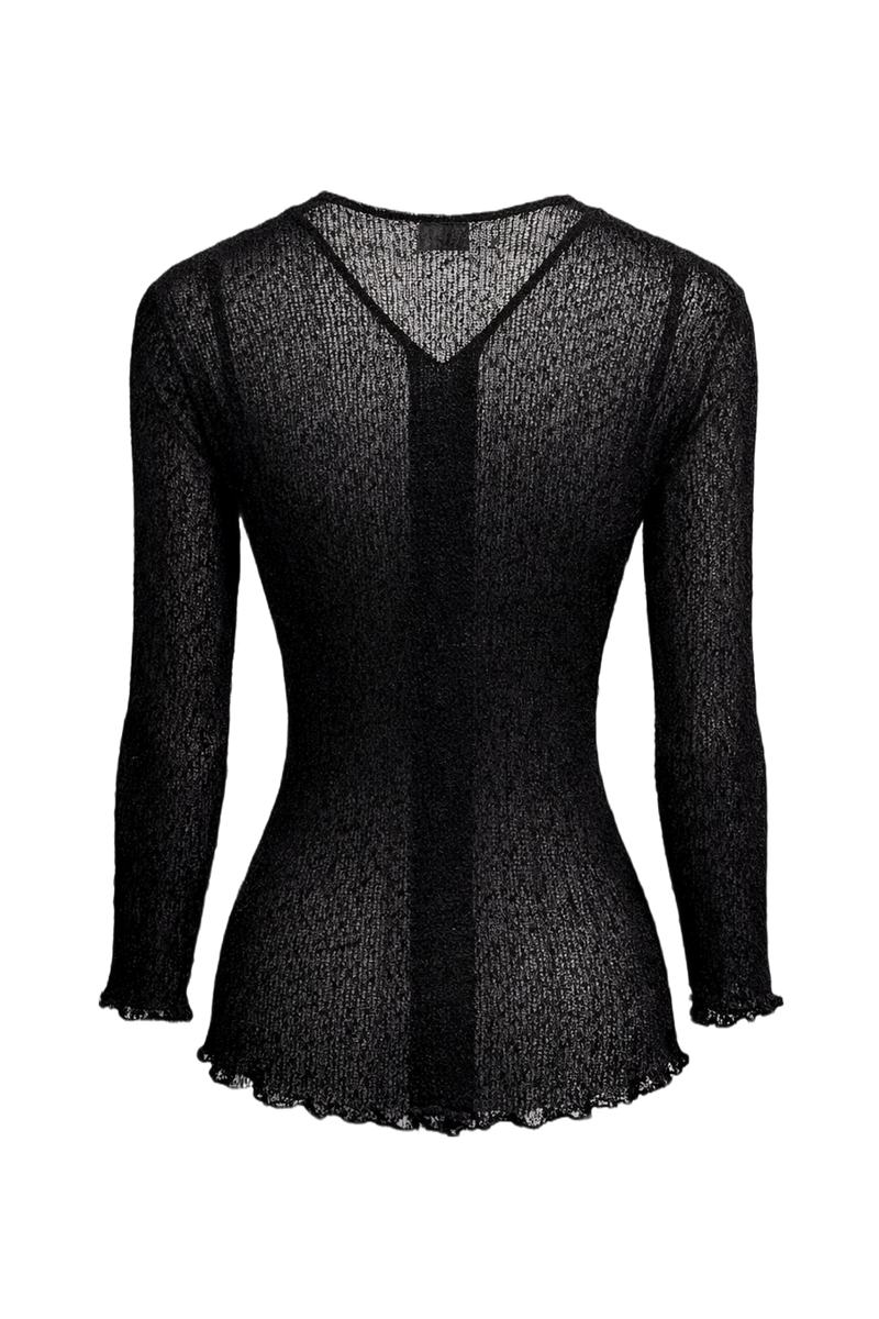 1990s Black Synthetic Blend Cardigan - Back View
