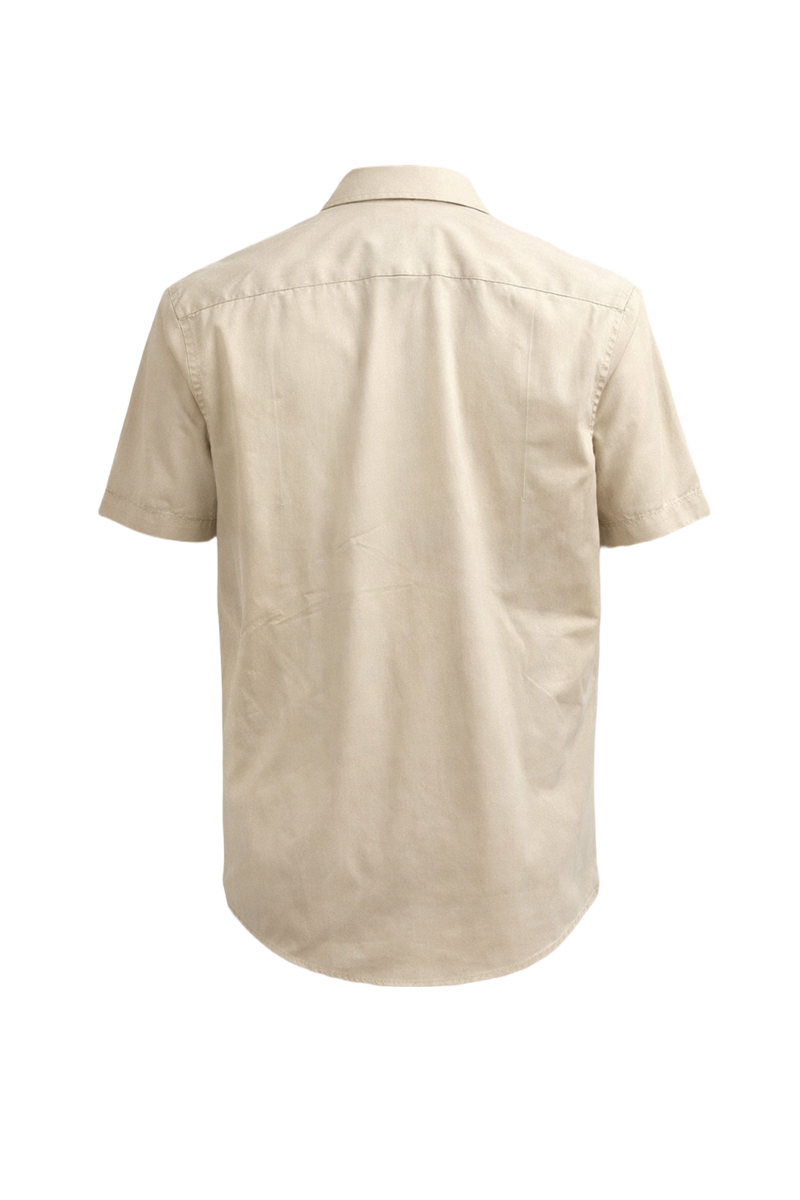 1990s Beige Cotton Shirt - Back View