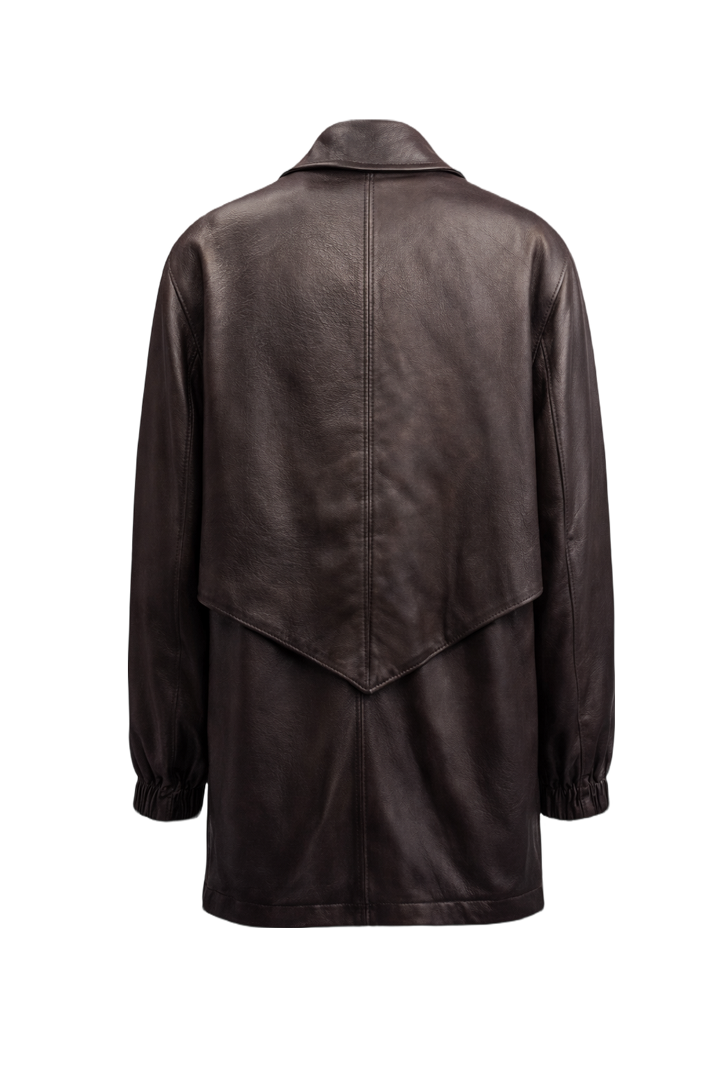 1980s Dark Brown Leather Jacket - Back View