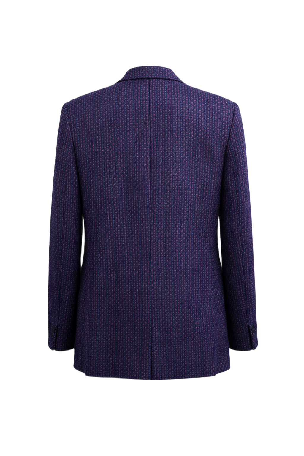 1980s Navy Wool Blend Blazer - Back View