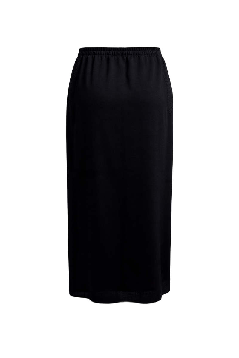 1970s Black Unknown Skirt - Back View