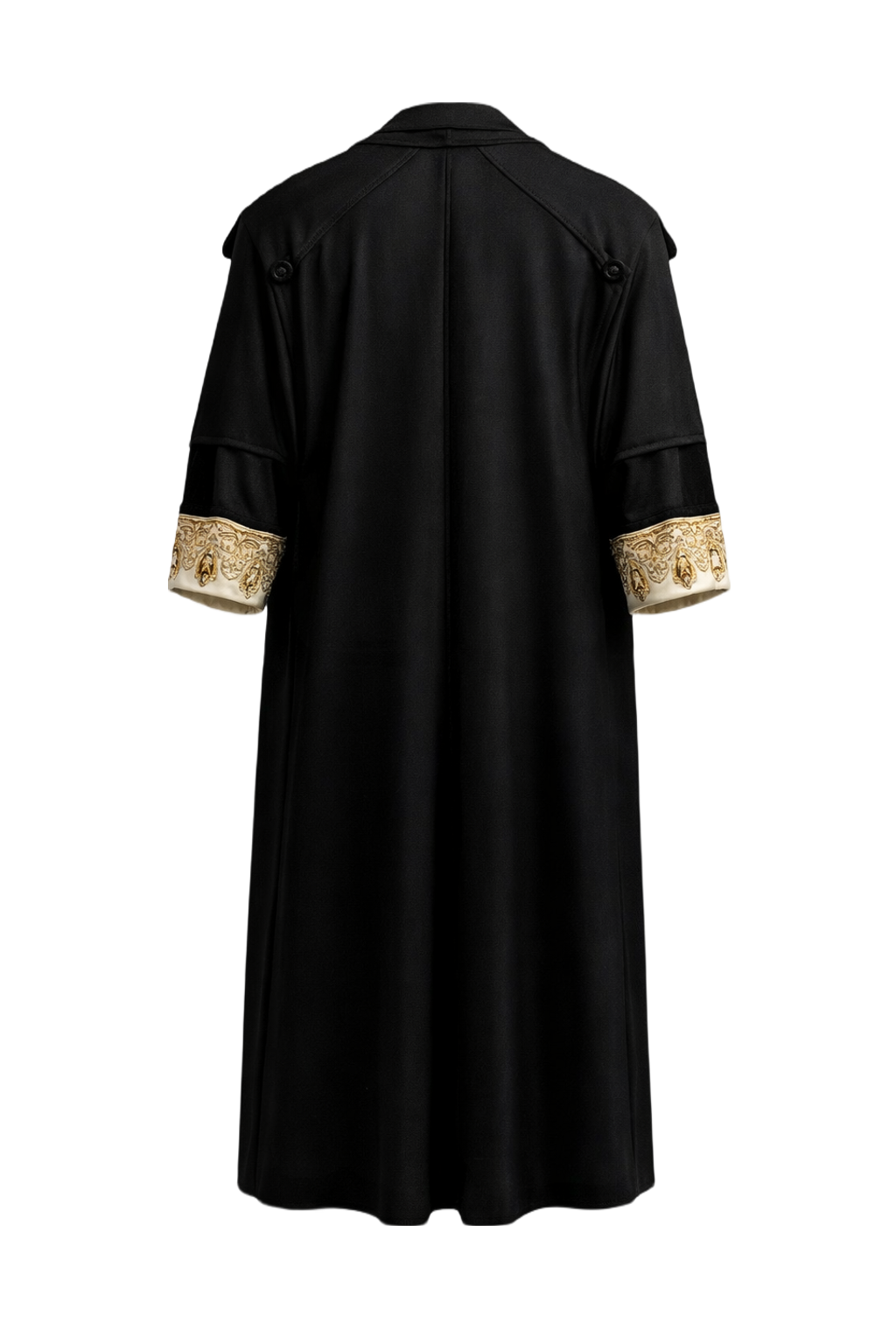1930s Black Synthetic Blend Coat - Back View