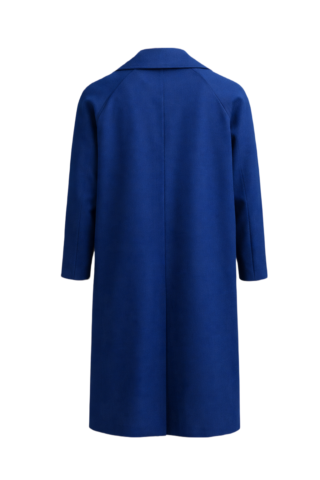 1980s Royal Blue Synthetic Blend Coat - Back View