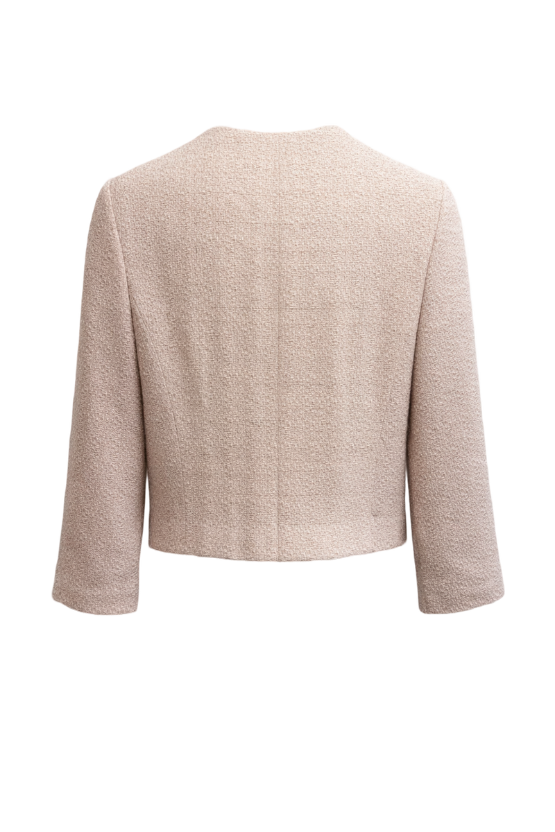 1980s Cream Wool Blend Jacket - Back View