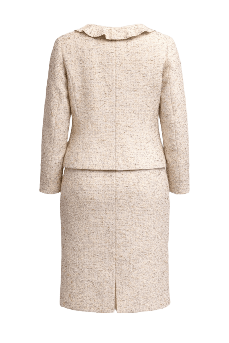 1980s Cream Tweed Skirt Suit - Back View