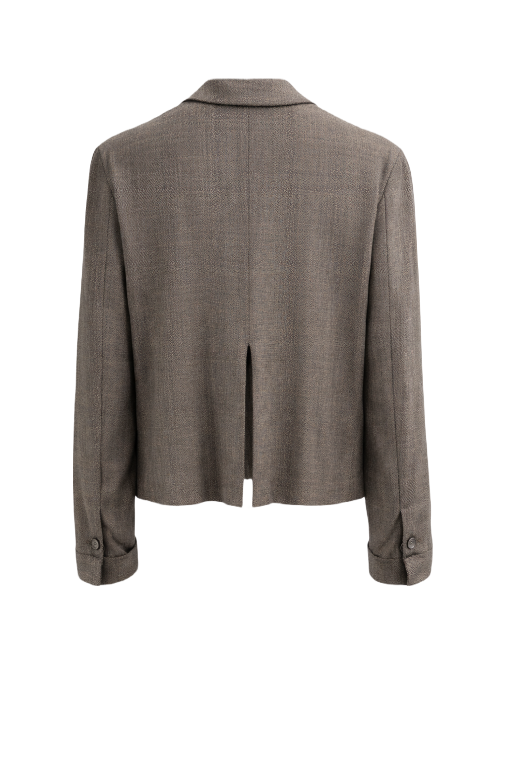 1990s Taupe Wool Blend Blazer - Back View