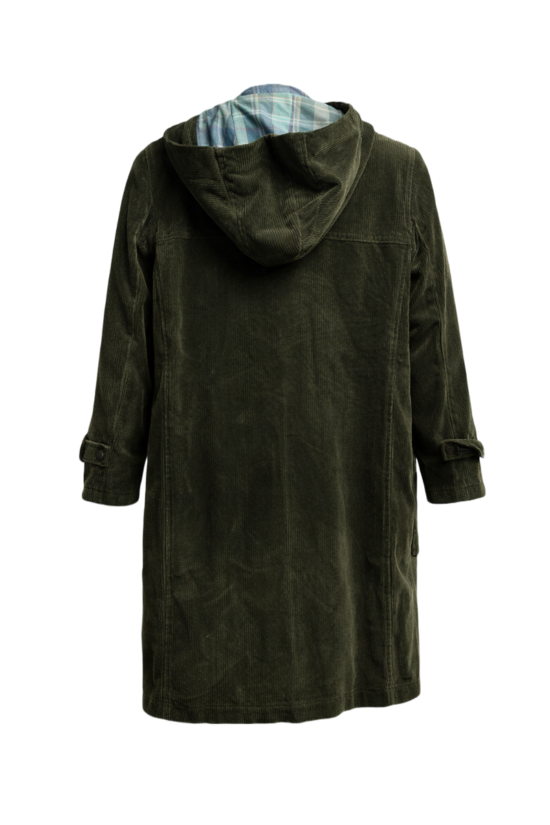 1970s Olive Green Corduroy Coat - Back View