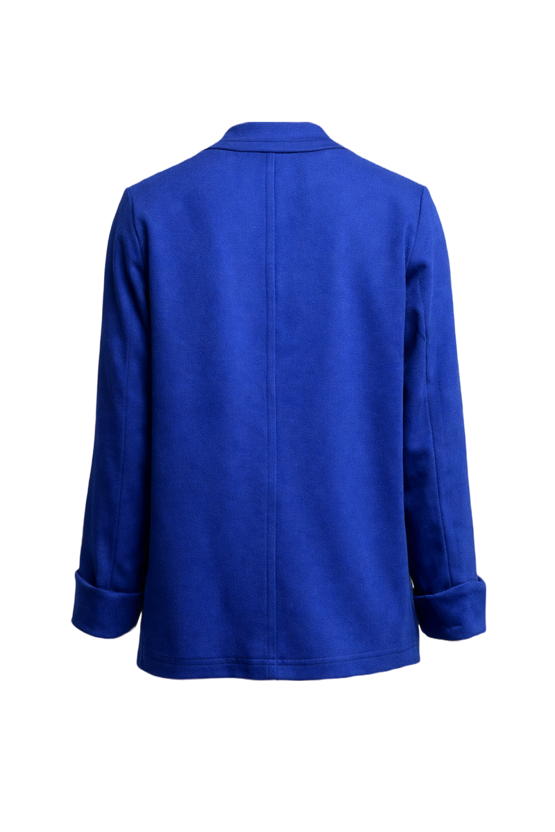 1990s Royal Blue Wool Blend Blazer - Back View