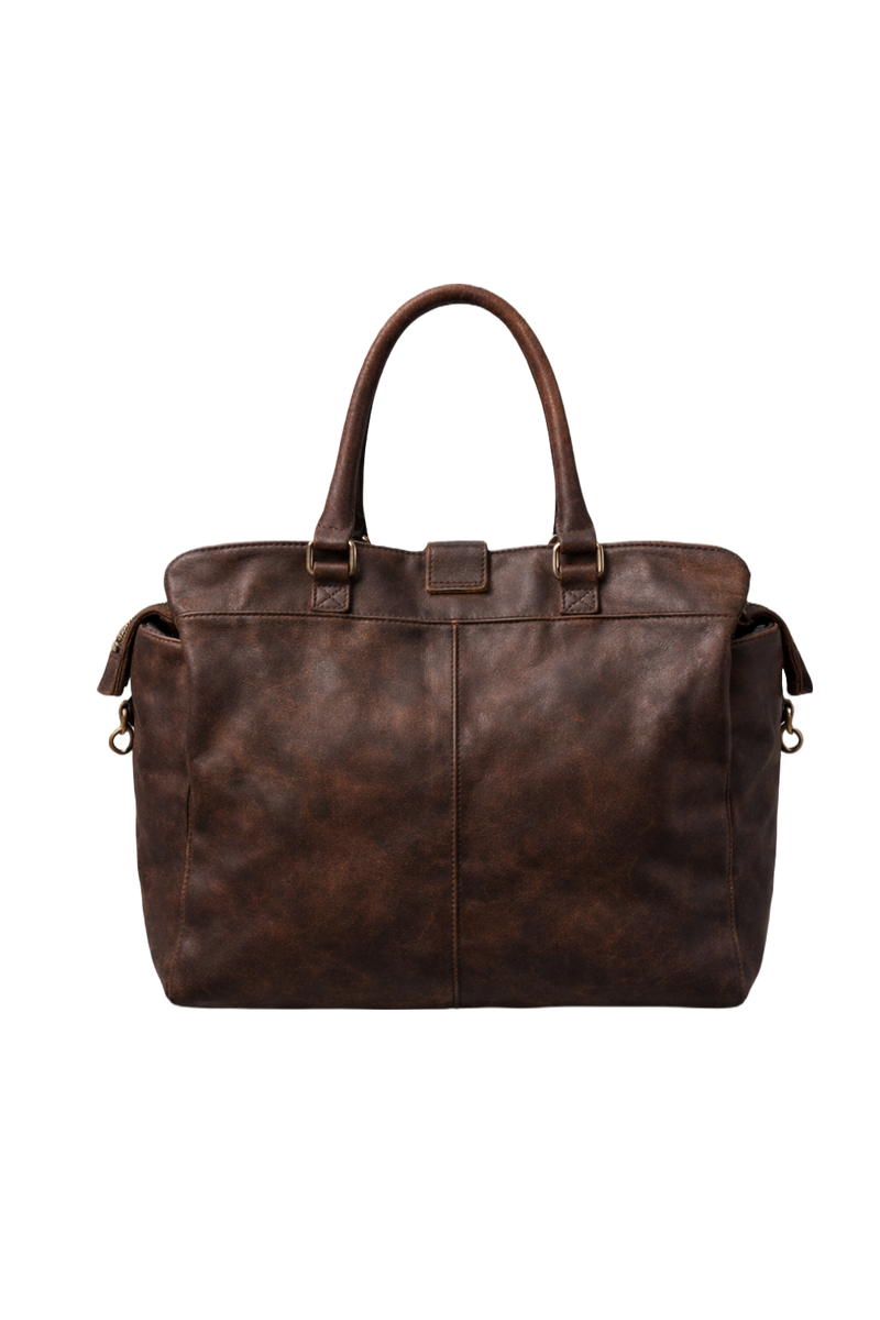 1990s Brown Leather Bag - Back View