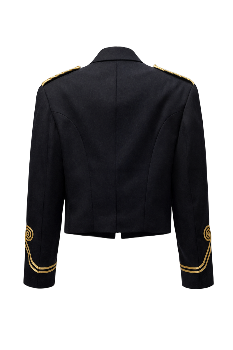 1940s Black Wool Blend Mens Blazer - Back View