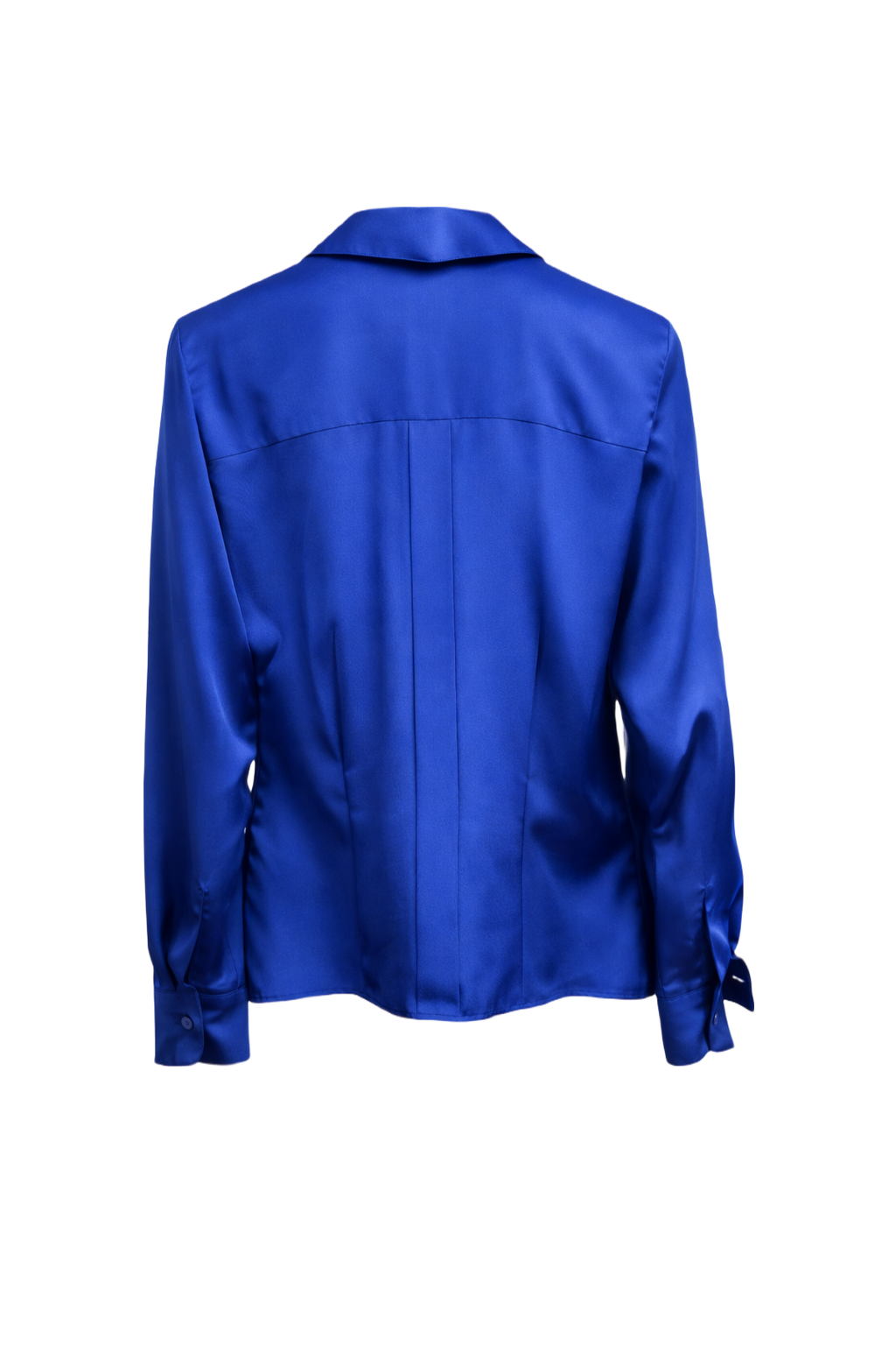 1980s Cobalt Blue Silk Blend Blouse - Back View