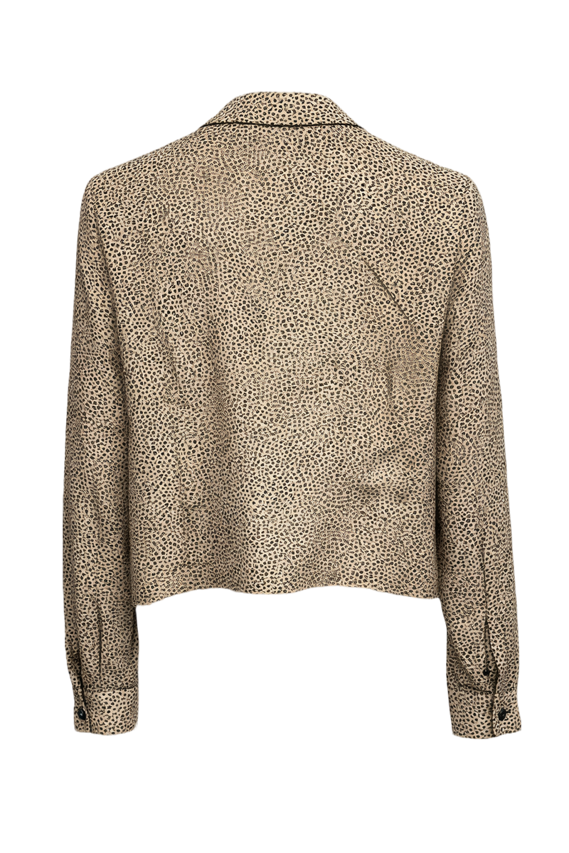1990s Beige Silk Blend Blouse - Back View