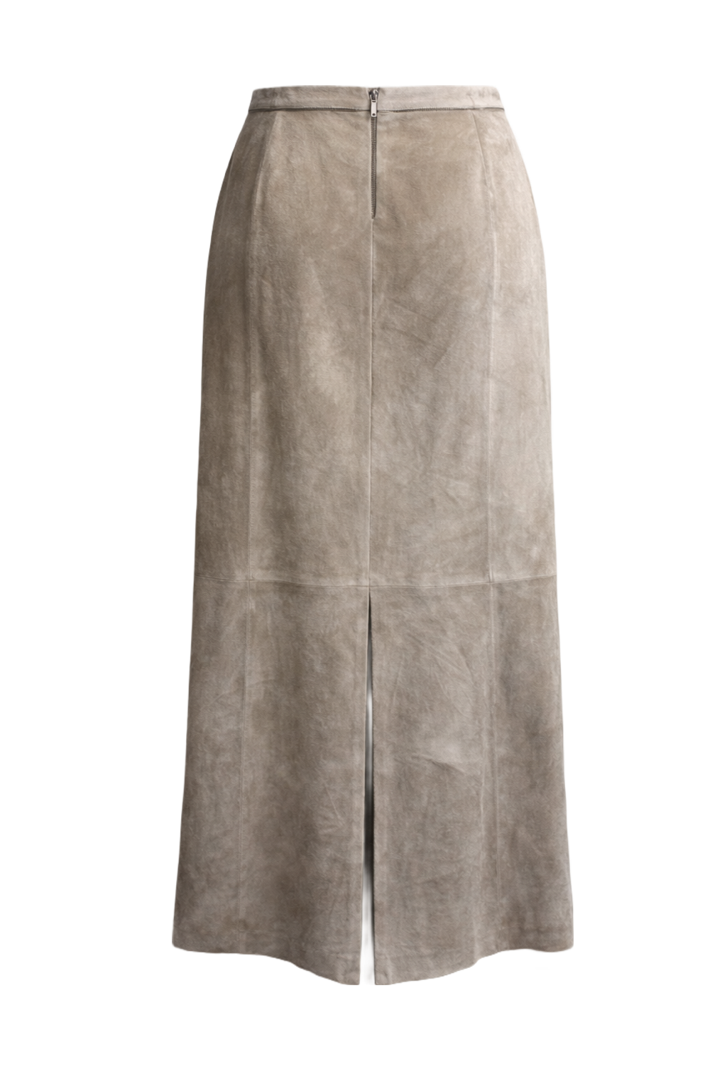 1970s Beige Wool Blend Skirt - Back View