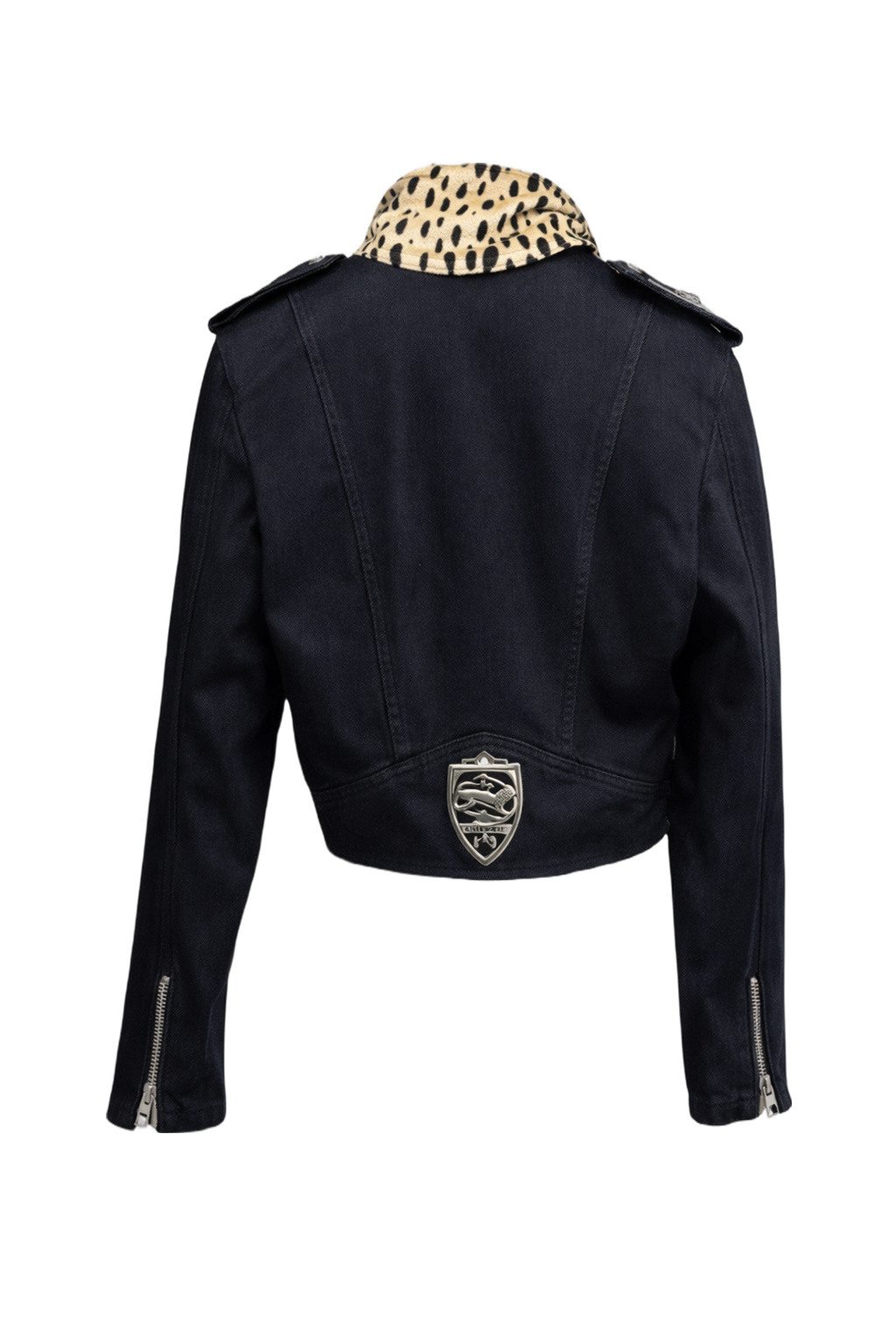 1990s Black Denim Jacket - Back View