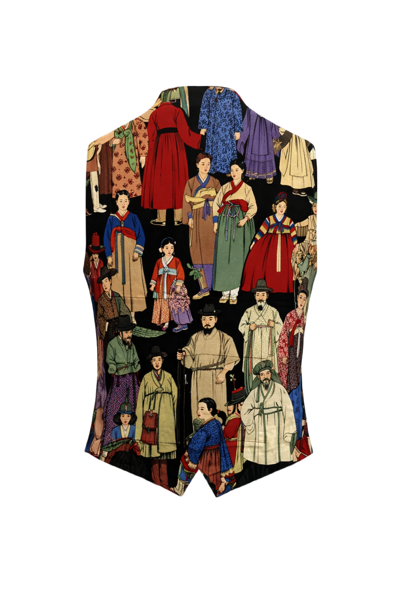 1970s Multi-Color Cotton Vest - Back View
