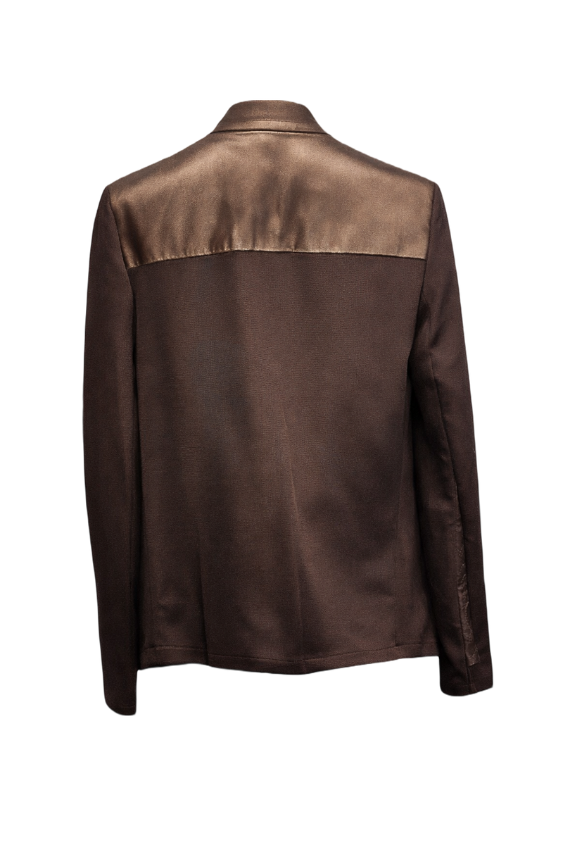 1990s Bronze Wool Blend Jacket - Back View