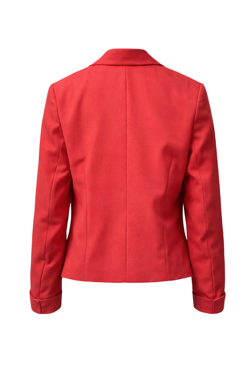 1980s Red Wool Blend Blazer - Back View