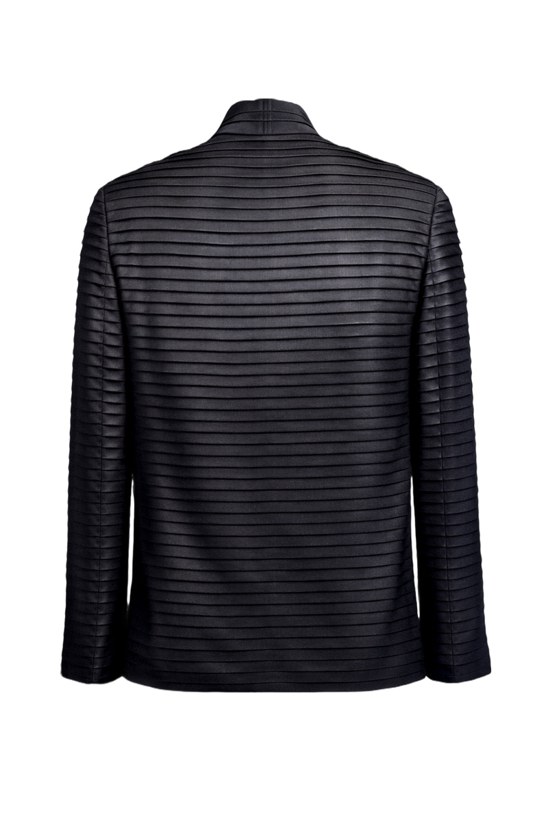 1990s Black Polyester Jacket - Back View