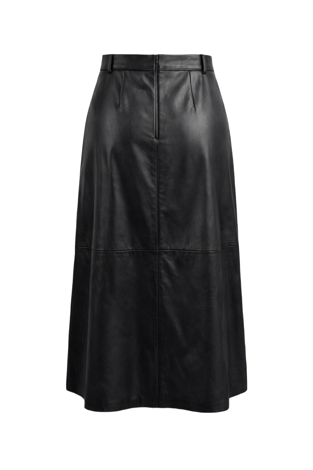 1990s Black Leather Skirt - Back View