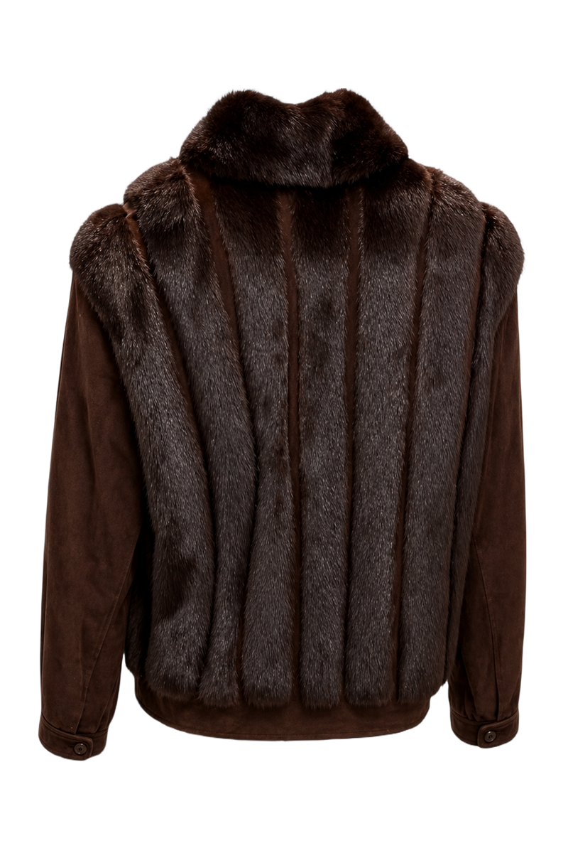 1980s Brown Fur Coat - Back View