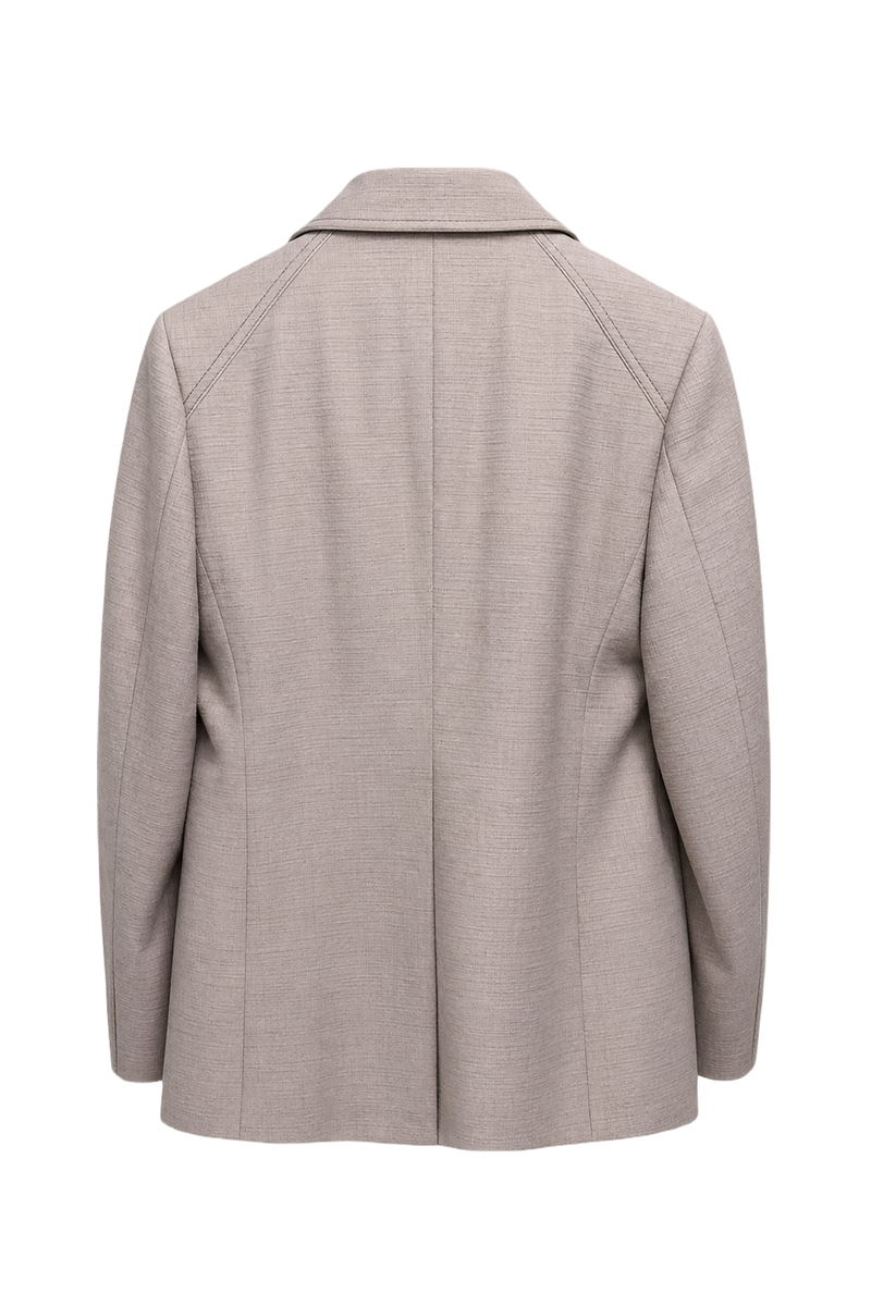 1970s Beige Polyester Blend Jacket - Back View