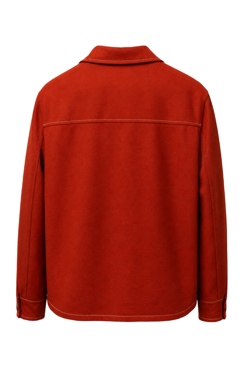1970s Rust Red Polyester Jacket - Back View