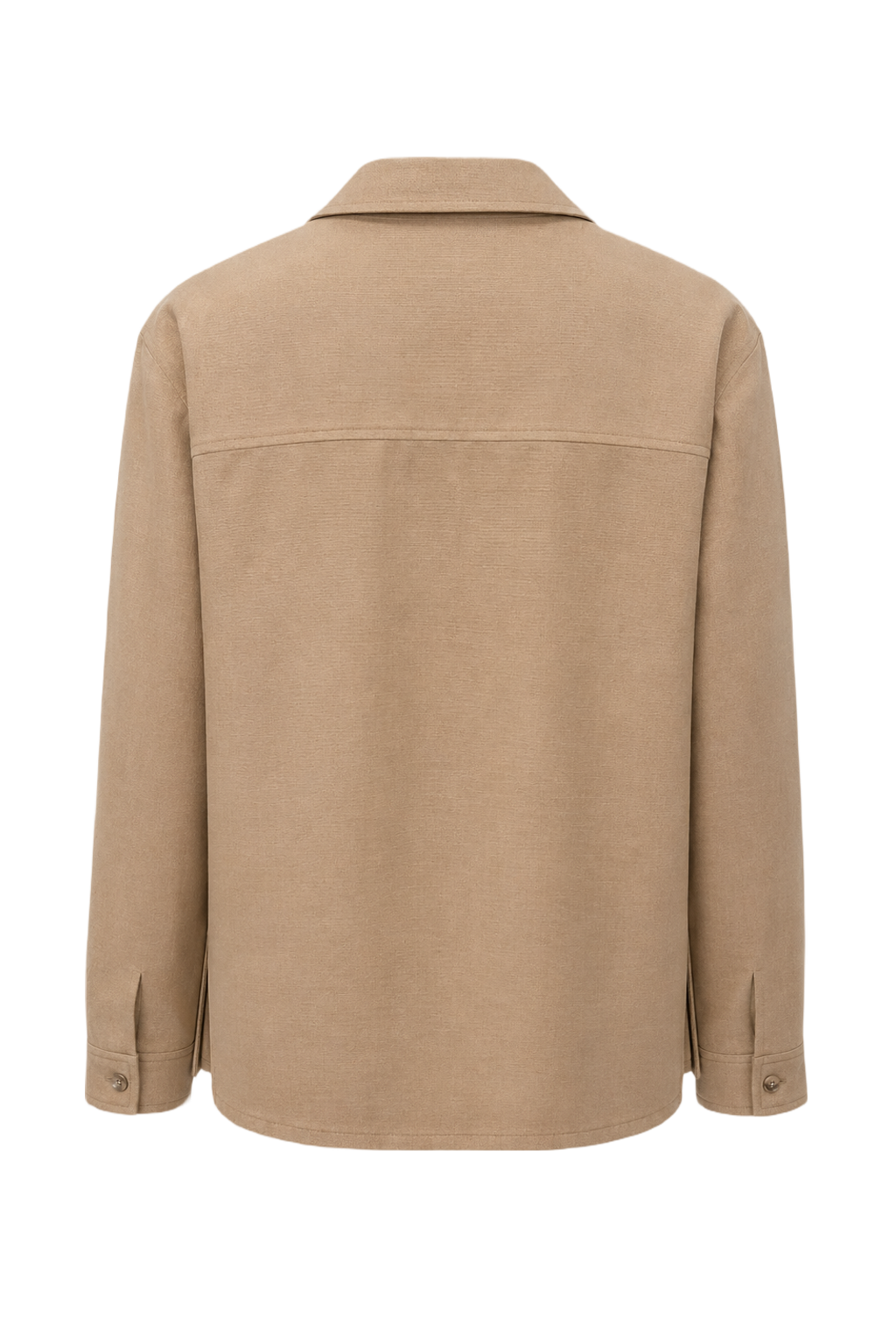 1970s Beige Polyester Jacket - Back View