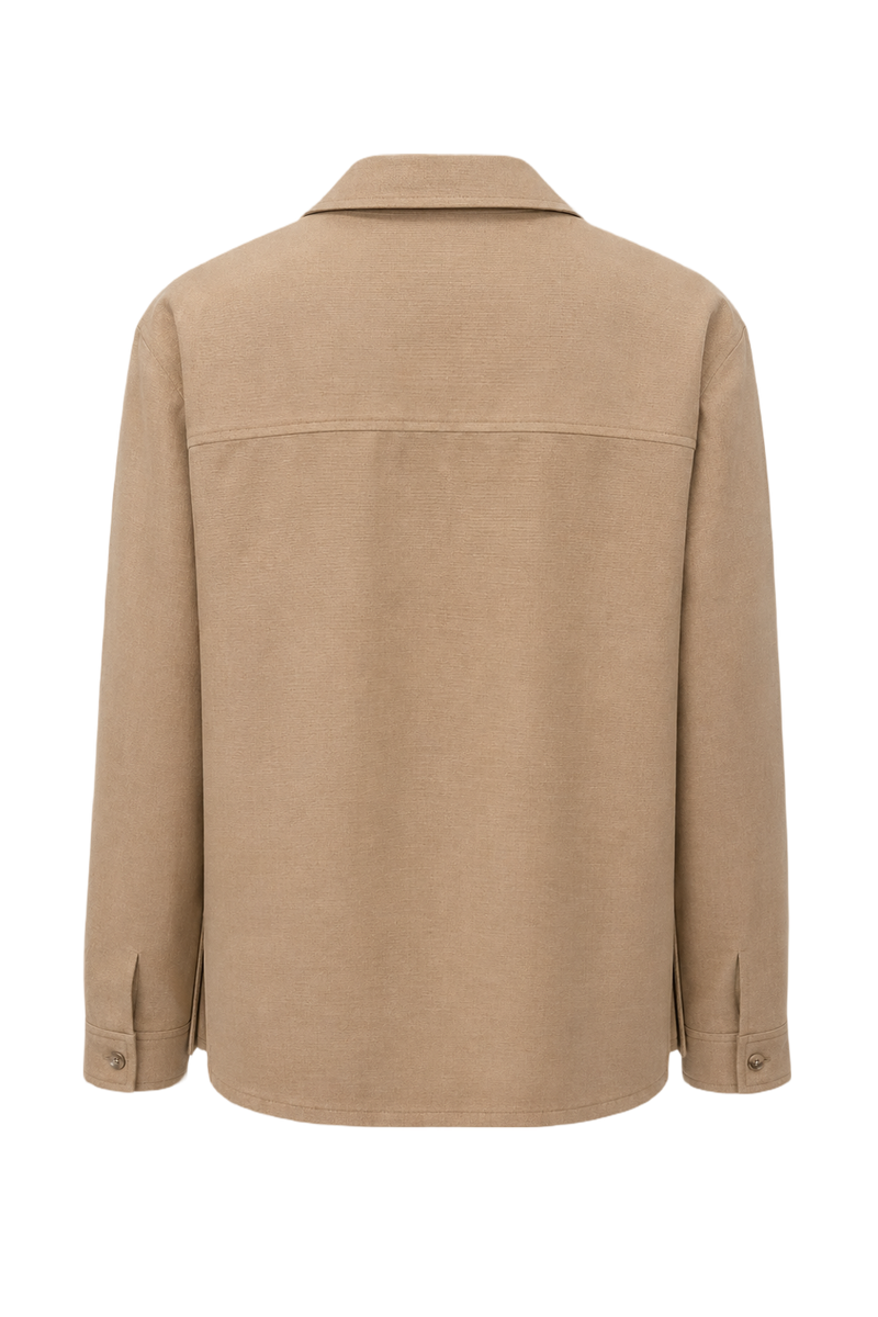 1970s Beige Polyester Jacket - Back View