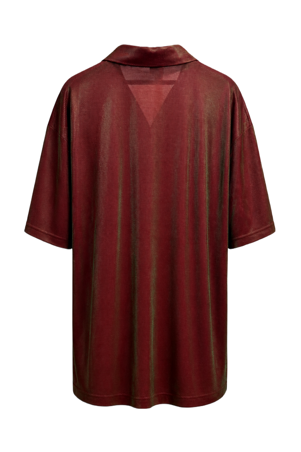 1980s Burgundy Polyester Shirt - Back View