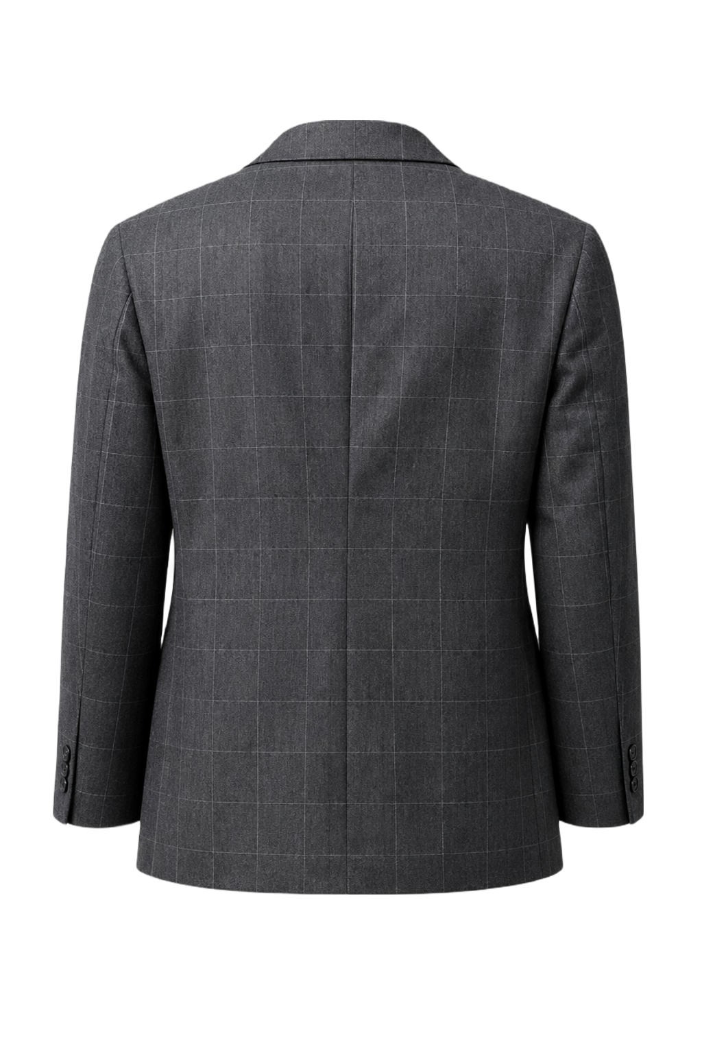 1990s Charcoal Grey Wool Blend Blazer - Back View