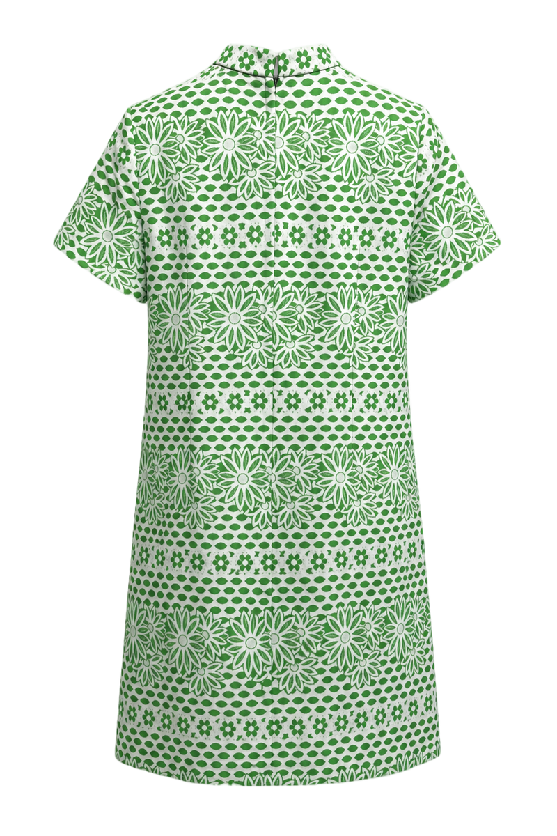 1960s Green Cotton Shift Dress - Back View