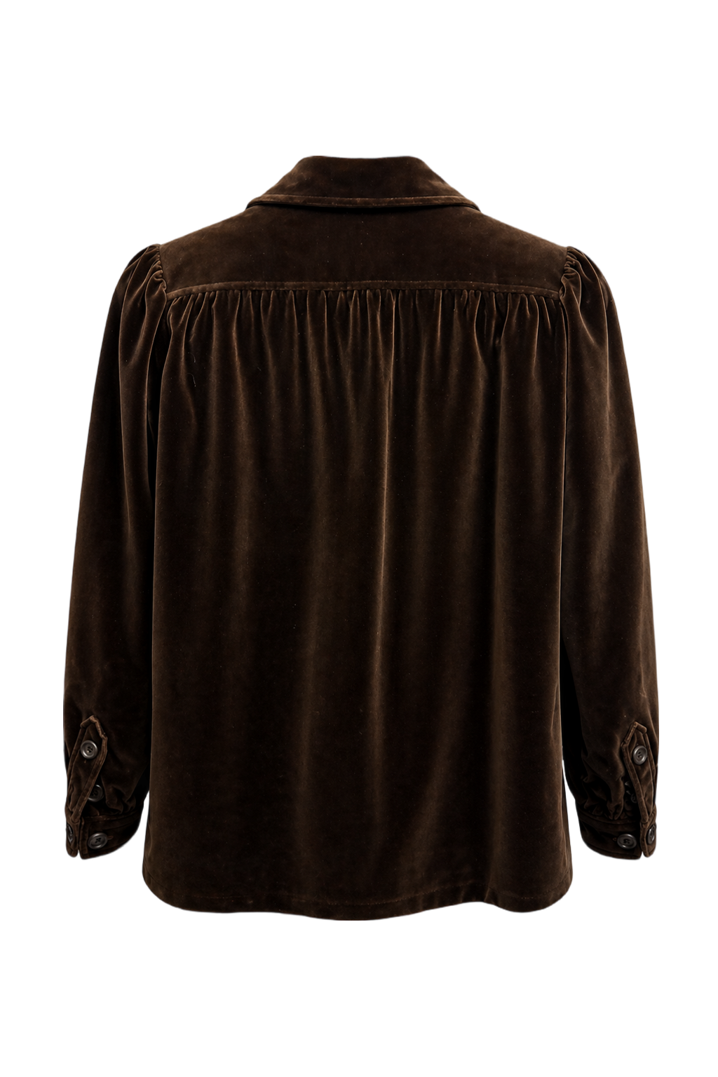 1970s Dark Brown Velvet Jacket - Back View
