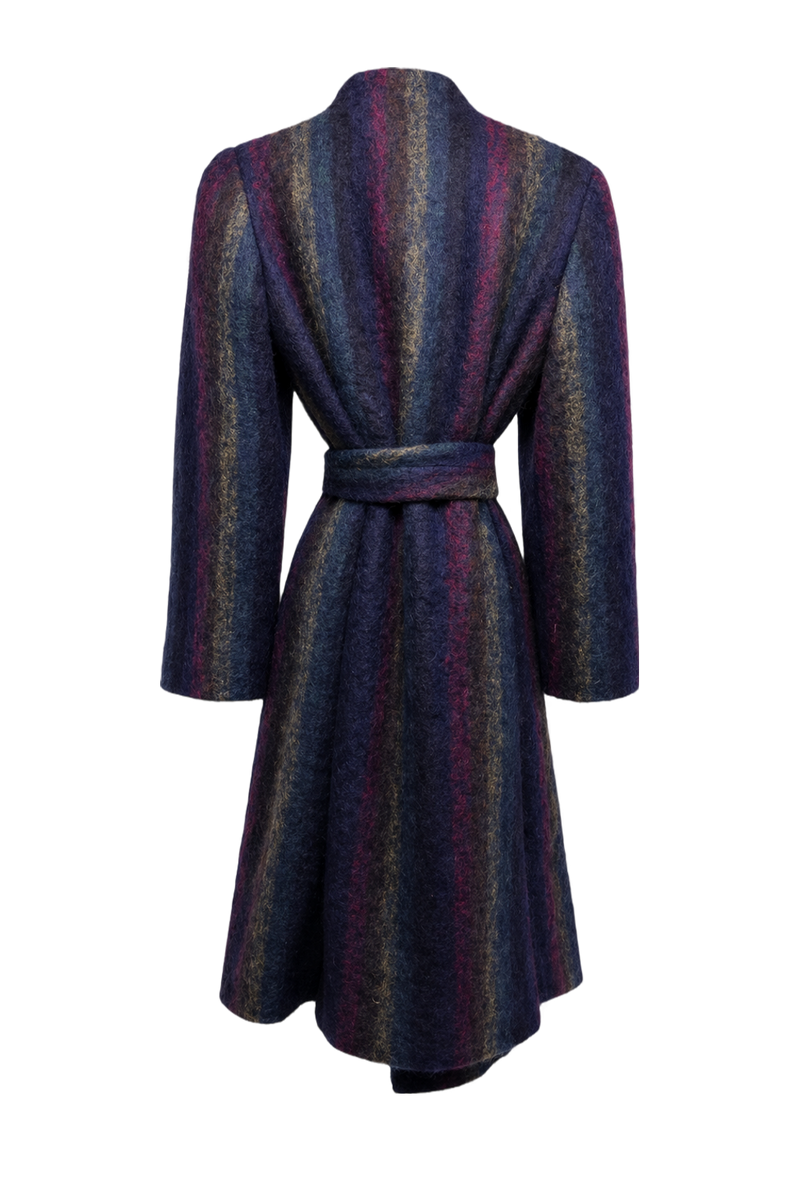 1970s Navy Blue Wool Coat - Back View