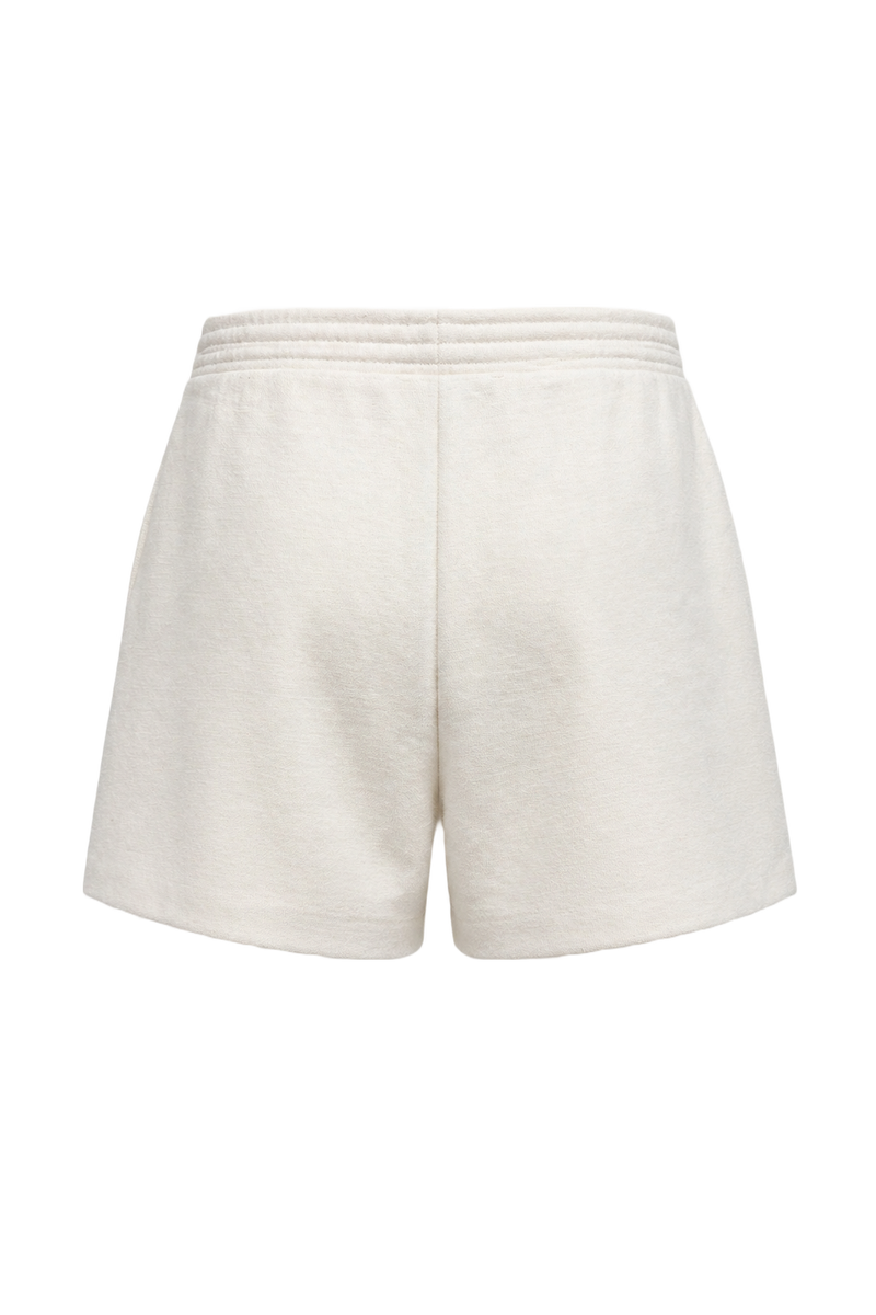 1980s Ivory White Cotton Blend Shorts - Back View