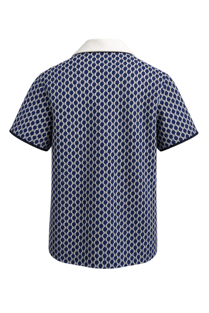 1960s Blue Polyester Blend Shirt - Back View