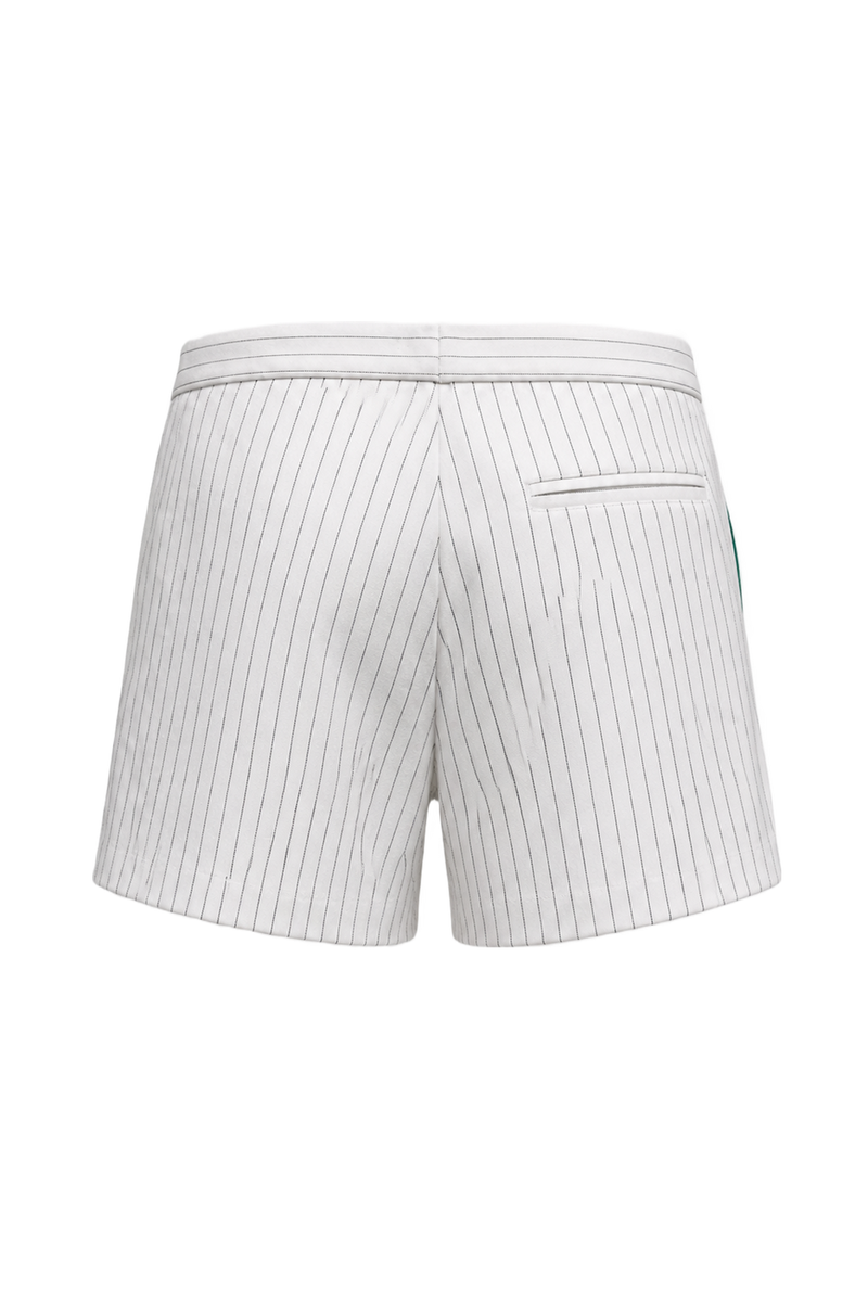 1980s White Cotton Blend Shorts - Back View
