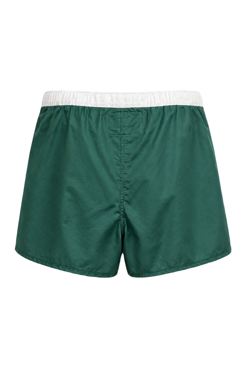1980s Green Cotton Shorts - Back View