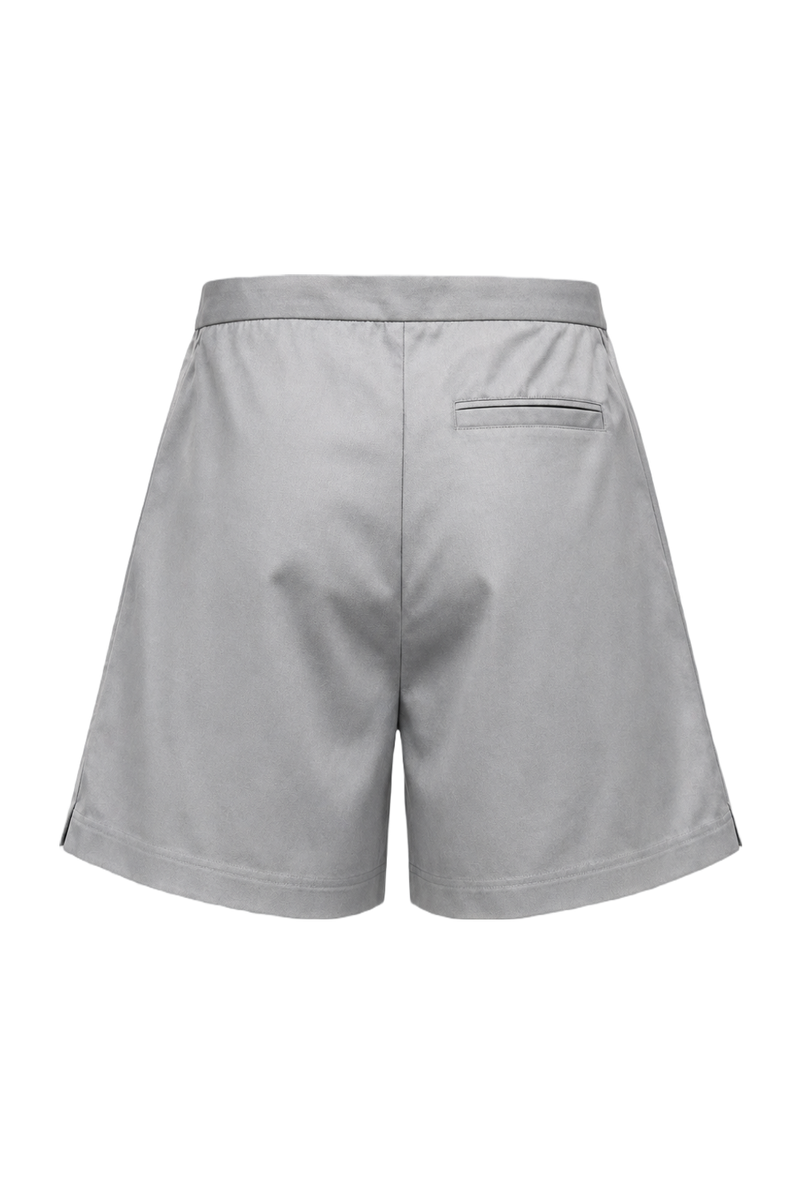 1980s Light Gray Cotton Blend Shorts - Back View