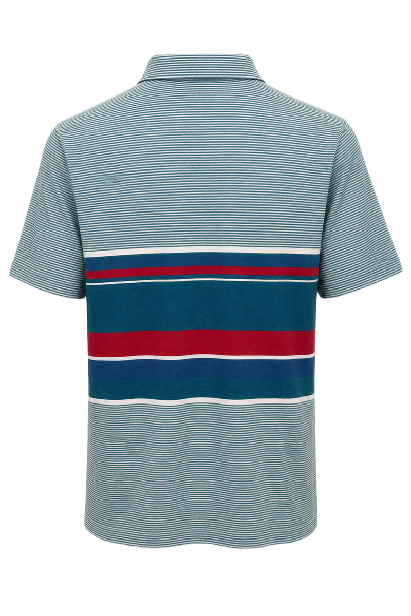 1980s Teal Cotton Polo - Back View
