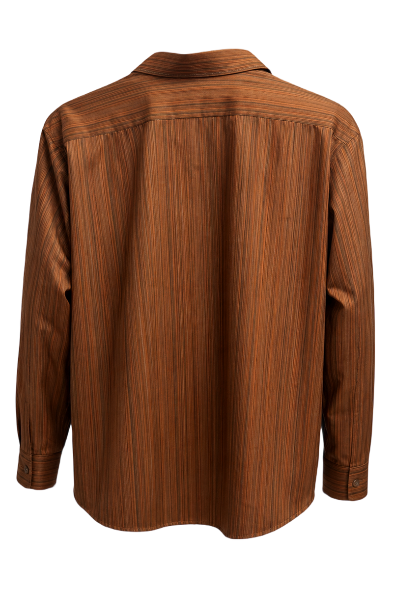 1970s Brown Cotton Shirt - Back View