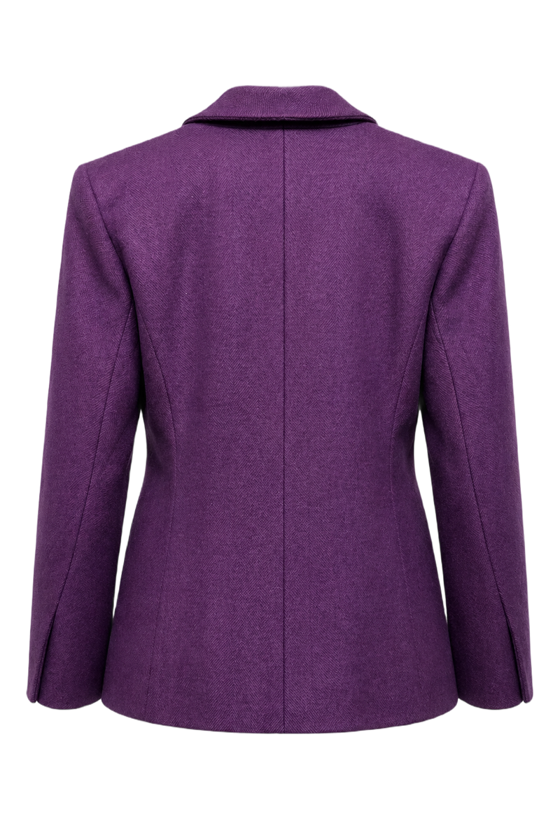 1980s Purple Wool Blazer - Back View
